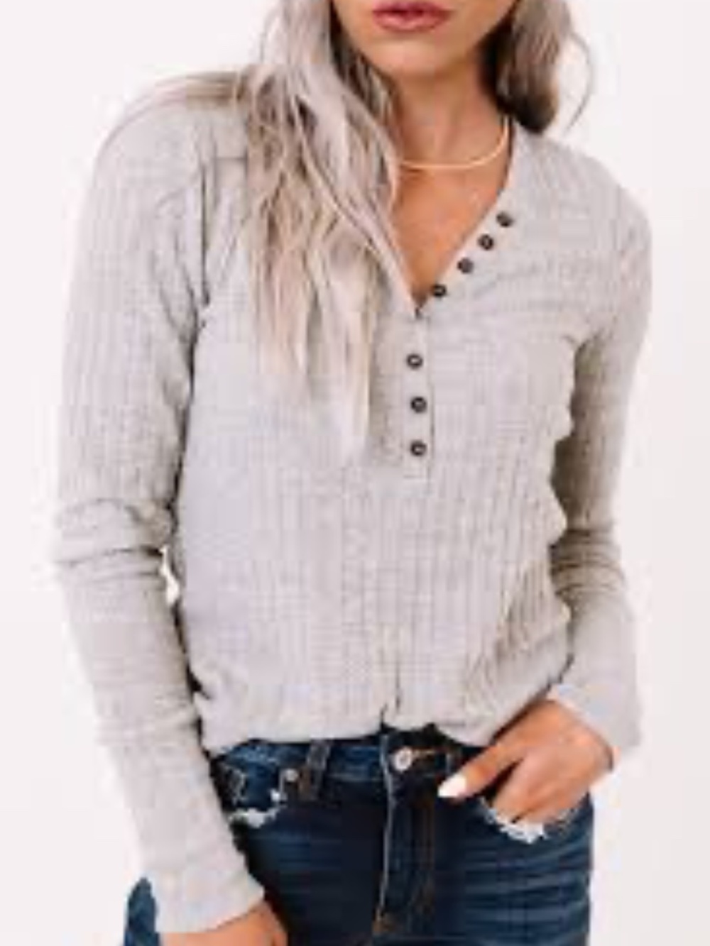 Ribbed Henley Top